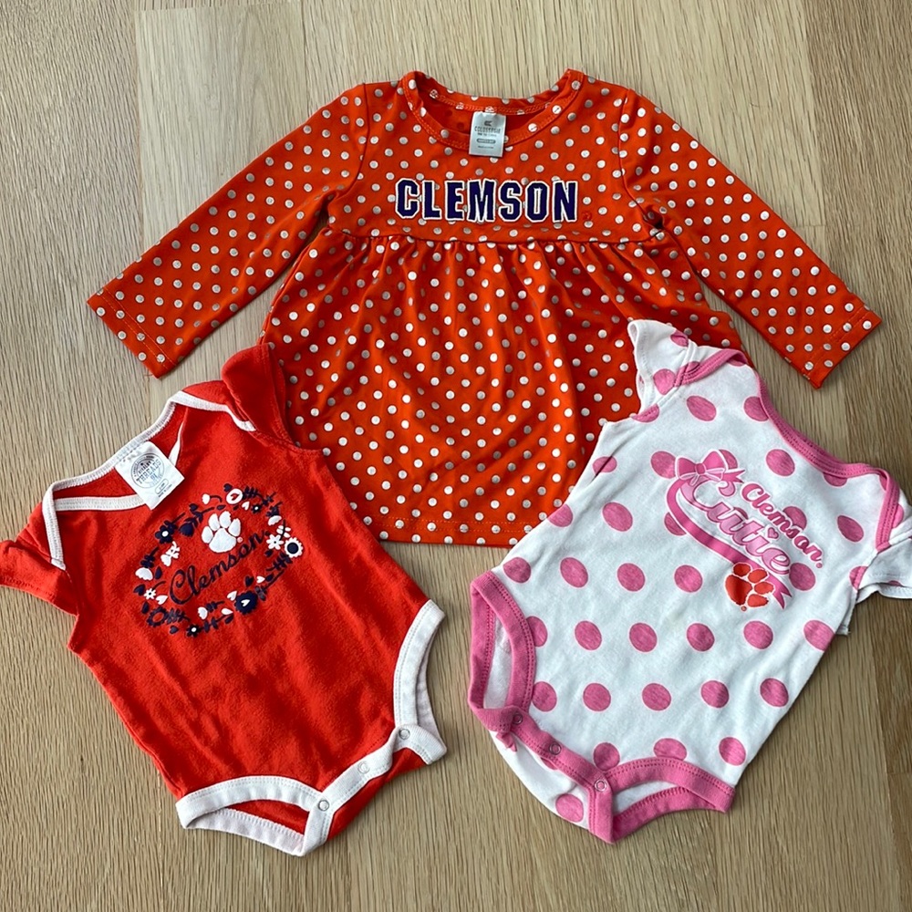 Clemson Baby Girl Bundle 3-6 Month